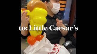 Pizza balloon delivered to Little Carsar’s Pizza in Hemet, CA.