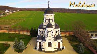 Aerial drone view of Moldova, Purcari, Saharna, Capriana, Hancu