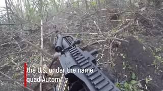 Ukraine war GoProHelmetCam - FN Minimi Machine Gunner Assaults Russian Position Near Klishchiivka