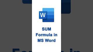 MS Word Trick: Add Numbers (SUM Formula) #shorts #msword