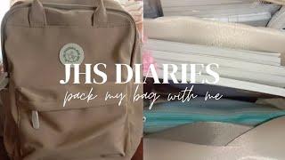 jhs diaries | pack my bag with me, preparing for f2f class, what's on my bag, etc.