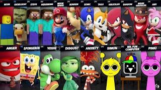 Sonic vs Mario vs Bowser vs Yoshi vs SpongeBob vs Minecraft vs Roblox | Super Smash Bros Ultimate