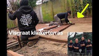 AANLEG van KLINKERS in VISGRAAT of KEPERSVERBAND in de tuin