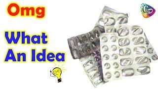 Amazing Craft Ideas With Empty Medicine Packets/best out of waste crafts idea of medicine wrapper