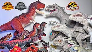 MEGA Indominus Rex VS Carnotaurus Toys Collection! Jurassic World Dinosaurs Collection Battle