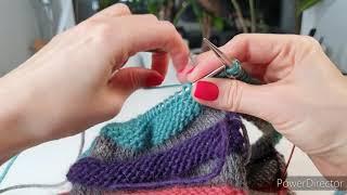 Переход цвета в круговом вязании. Color change in circular knitting.