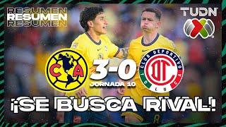 Resumen y goles | América 3-0 Toluca | Liga Mx - CL2025 J10 | TUDN