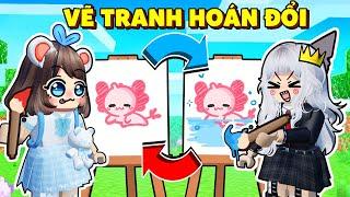 Mèo Simmy Và Sammy VẼ TRANH HOÁN ĐỔI Trong Roblox !!