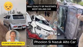 Alto Car Accident – The Light Weight Issue That Makes It Flimsy!  Pakistani Car Review