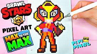 МАКС из ИГРЫ BRAWL STARS РИСУНКИ ПО КЛЕТОЧКАМ - PIXEL ART