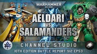 Aeldari Craftworlds vs Salamanders Space Marines Warhammer 40K Battle Report 10th Edition 2000pts