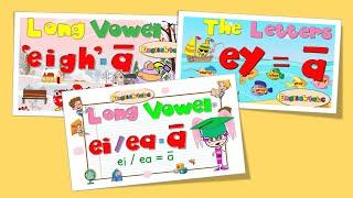 Long Vowel a(ā) - eigh /ey / ei /ea Phonics Compilation / Part 2