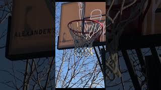 The farthest tennis ball throw into a basketball hoop  #filmoramobile #tennis #bhgamers #trickshots