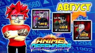 ЦЕНЫ НА ЮНИТОВ АВГУСТ 2024 В ANIME DEFENDERS ROBLOX