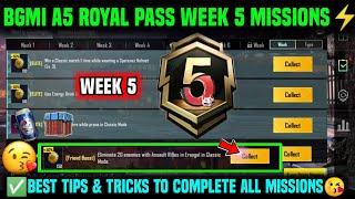 A5 WEEK 5 MISSION | BGMI WEEK 5 MISSIONS EXPLAINED | A5 ROYAL PASS WEEK 5 MISSION | C5S15 WEEK 5