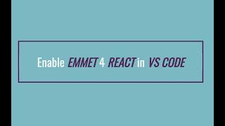 Enable Emmet for React.js JSX in VSCode