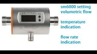 sm6000 ifm magnetic flowmeter displaying product temperature, current flow rate & total flow