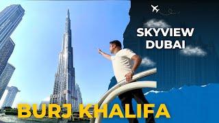 Dubai Sky Views Observatory Amazing View Burj Khalifa Sheikh Zayed Roads 4k Video 2024