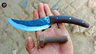 Making a Super Sharp knife From an old Rusty Bolt | Awesome blacksmith