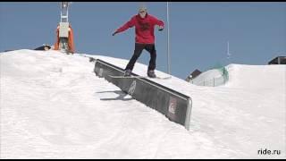 Бэксайд бордслайд на сноуборде (Backside boardslide Snowboard)