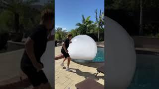 Filling up a human hamster ball with dry ice until it pops! (Gone Wrong) #shorts