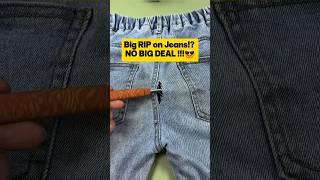 EASY & QUICK | How to fix Ripped JEANS at home #shorts #sewingtips #sewing