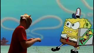 spongebob trying to get a pizza from minecraftpigplayz