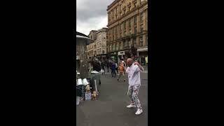 Techno Tin Bin Man! Glasgow shopping centre live street show