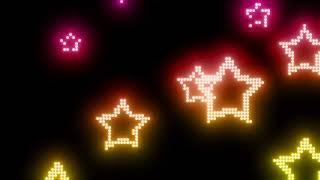 Bright video background Flying yellow orange stars 1hour HD