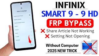 Infinix Smart 9/9 HD Google/FRP Bypass Without PC 2025 | Infinix X6532 FRP Unlock 100% Easy Method