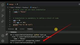 How to fix Python IndentationError: unexpected indent