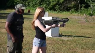 2 Girls Shooting the DP-12