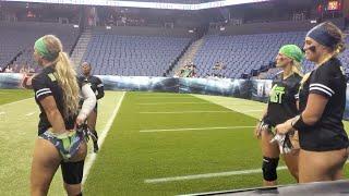 Legends Football League warm ups