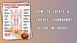 Cricket fixture kaise banaye mobile se || Fixture design on pixelLab