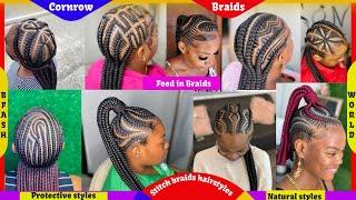 Trending Braids Hairstyles 2024 |Braids Hairstyles for Black Women |CornrowHairstyles |Ghana weaving