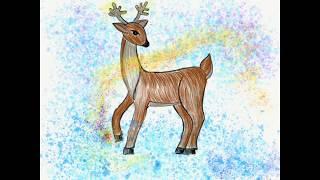 Северный олень Рисование поэтапно   #DrawingforKids #howtodraw  a reindeer Step by step drawing