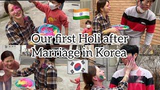 Our first Holi after marriage in Korea / Holi Celebration in Korea