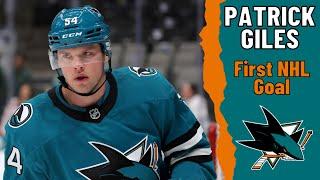 Patrick Giles #54 (San Jose Sharks) first NHL goal Mar 11, 2025