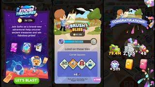 STICKER TREASURE | BRUSH BLISS MONOPOLY GO Gameplay | #monopolygo #sticker #treasures