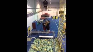 Triple back basket toss (slow motion) - Jordan Robinson
