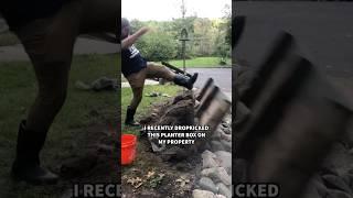 Dropkicking and planting #diy #homestead #maker #family #goals #garden #landscaping #lawncare