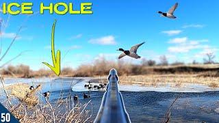 Unexpected MALLARDS Over An ICE HOLE! (Limited Out) | Late Season Duck Hunting
