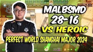 CS2 POV G2 malbsMd (28/16) vs HEROIC (Mirage) @ Perfect World Shanghai Major 2024