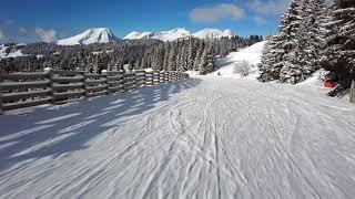 [4K] Proclou Blue Ski Piste, Avoriaz, Les Portes du Soleil, France