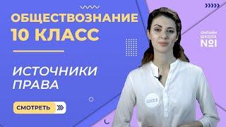 Источники права. Видеоурок 17. Обществознание 10 класс.