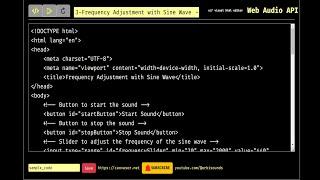 3-Real-Time Frequency Control with Sine Wave Oscillator Using Web Audio API #javascript #audio