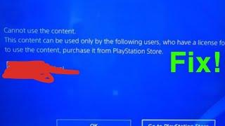 ps4 this content can be used only by the following users FIX!