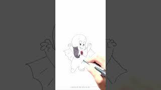 Effortless Artistry️How to Draw Casper the Friendly Ghost and Color It#shorts #drawing #RavlykArt