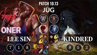 T1 Oner Lee Sin vs Kindred Jungle - KR Patch 10.13