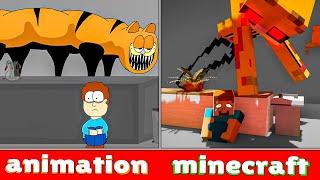 Garfield Animation vs Minecraft Animation! Minecraft horror film.